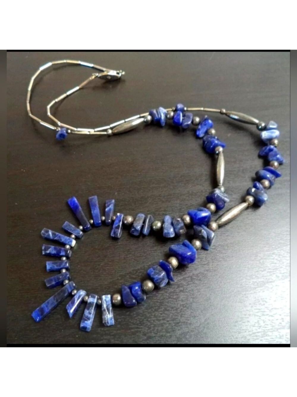 VINTAGE ESTATE LAPIS LAZULI BEADED 28" NECKLACE